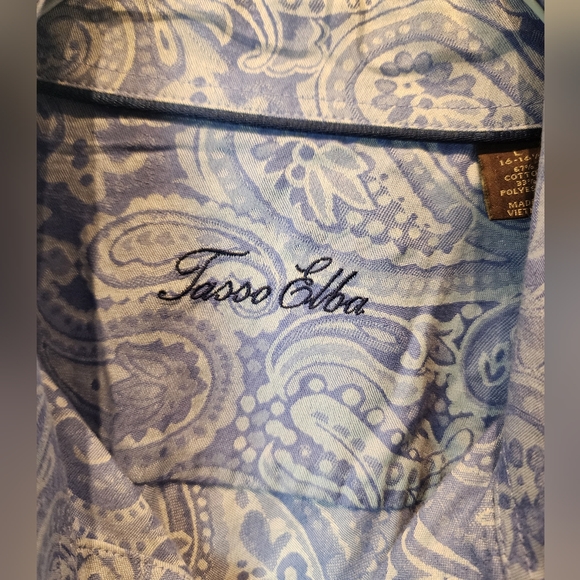 Tasso Elba Men's Blue Casual Bottom Down Shirt Un Tuck Size L - Picture 5 of 9